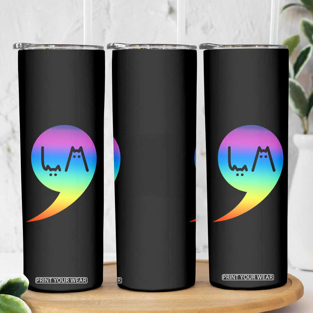 Harris Kamala 2024 Election Skinny Tumbler Comma-La Funny Cat Ladies Vote Blue Madam President TB10 Print Your Wear