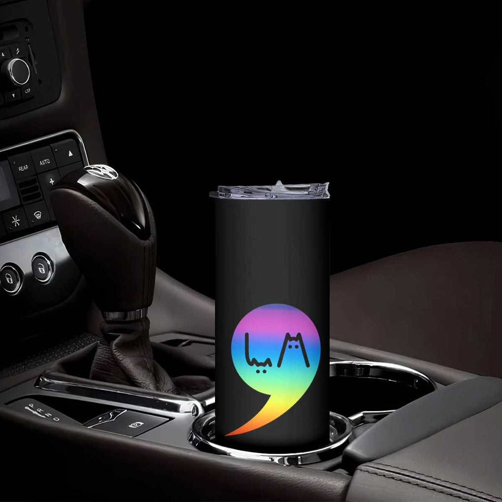Harris Kamala 2024 Election Skinny Tumbler Comma-La Funny Cat Ladies Vote Blue Madam President TB10 Print Your Wear