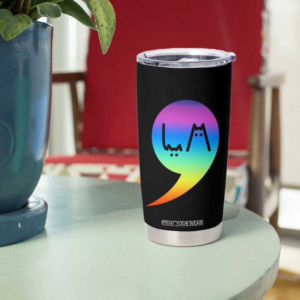 Harris Kamala 2024 Election Tumbler Cup Comma-La Funny Cat Ladies Vote Blue Madam President TB10 Print Your Wear