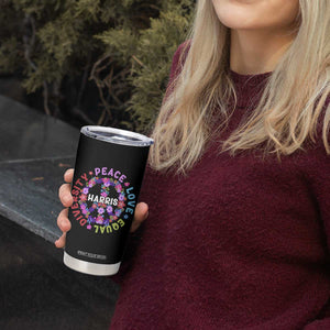 Harris 2024 Election Tumbler Cup Feminist Flower Peace Love Equality Hope Diversity American Flag TB10 Print Your Wear