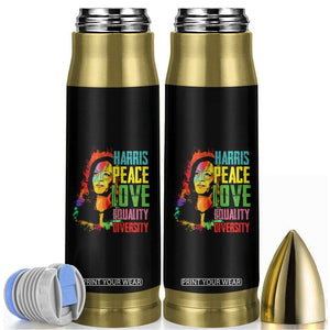 Harris 2024 Madam President Bullet Tumbler Peace Love Equality Hope Diversity Human Rights Womens & Gay LGBTQ+ Pride TB10 Black Print Your Wear