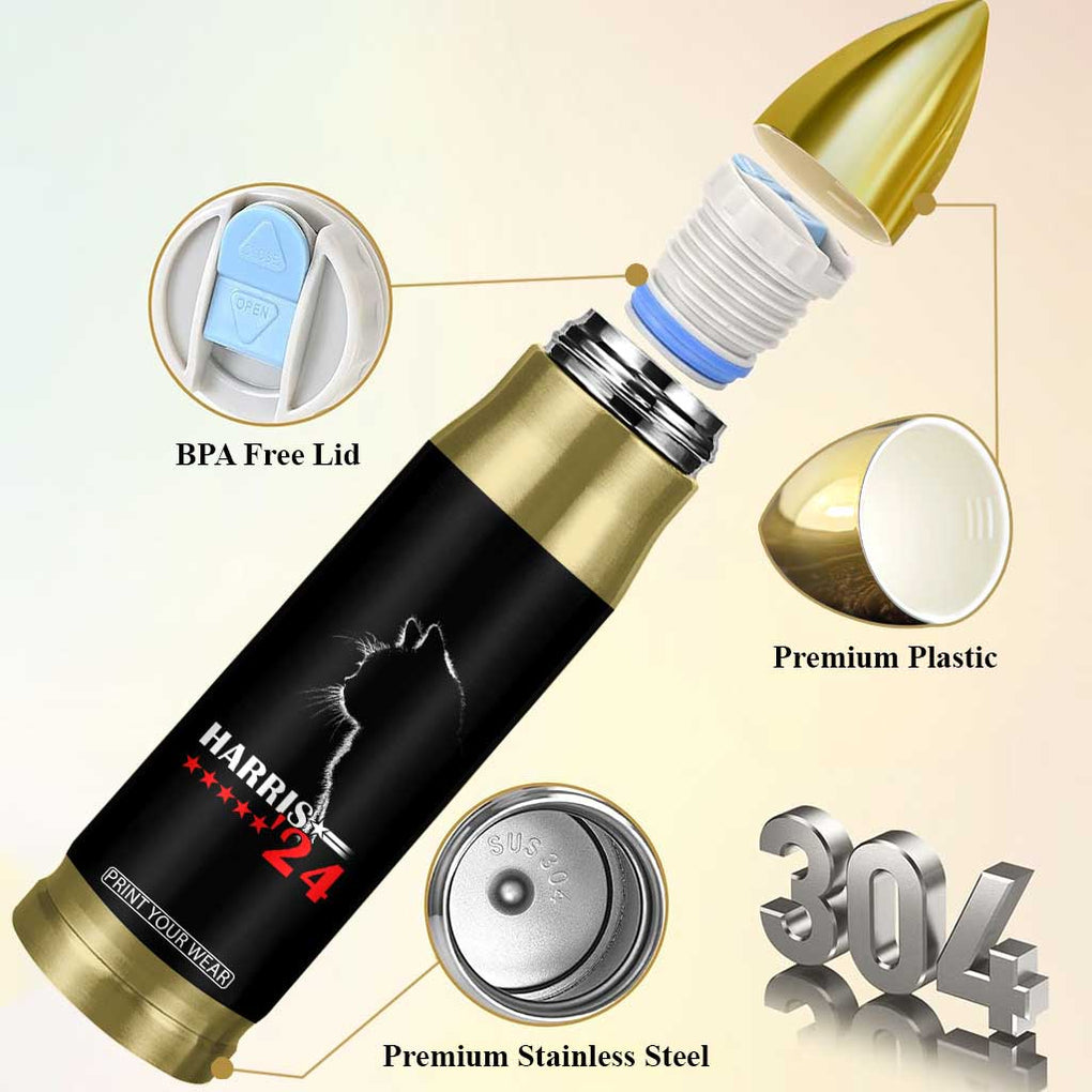 Cat Ladies For Kamala Harris 2024 Funny Bullet Tumbler Madam President TB10 Print Your Wear