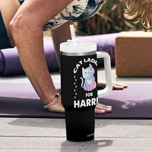 Harris 2024 Tumbler With Handle Cat Lady For Kamala Fans Madam President TB10 Print Your Wear