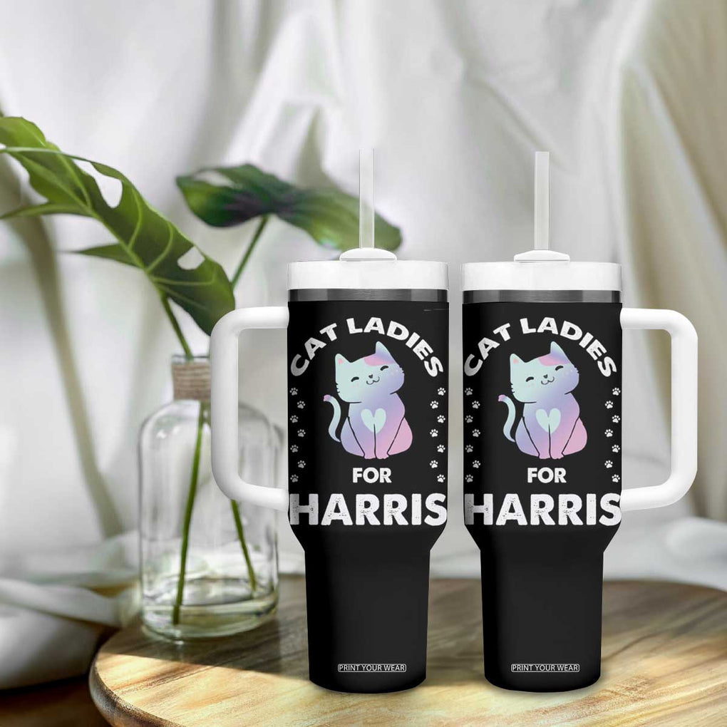 Harris 2024 Tumbler With Handle Cat Lady For Kamala Fans Madam President TB10 Print Your Wear
