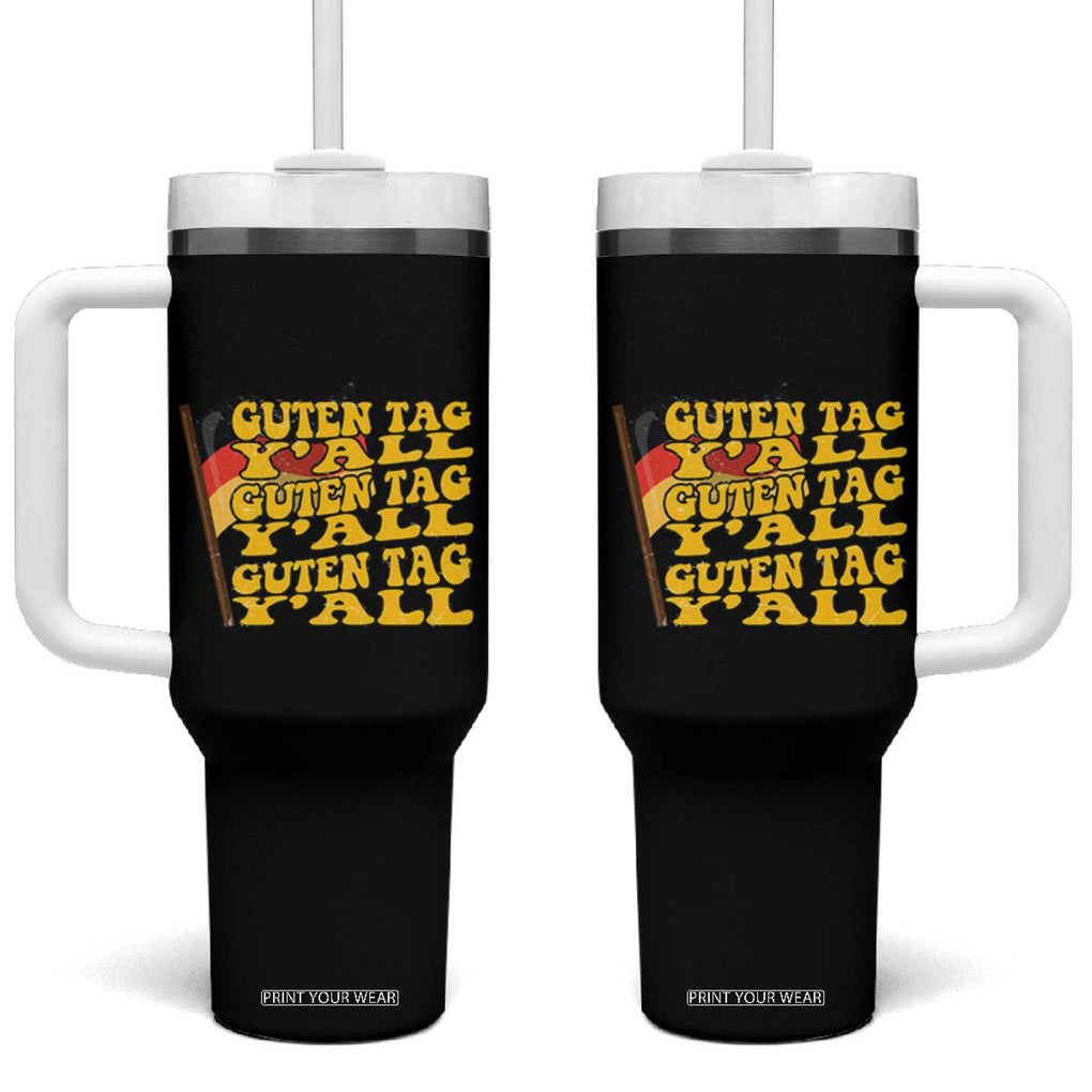 Oktoberfest German Flag Tumbler With Handle Prost Guten Tag Y'all Beer Festival TB10 One Size: 40 oz Black Print Your Wear