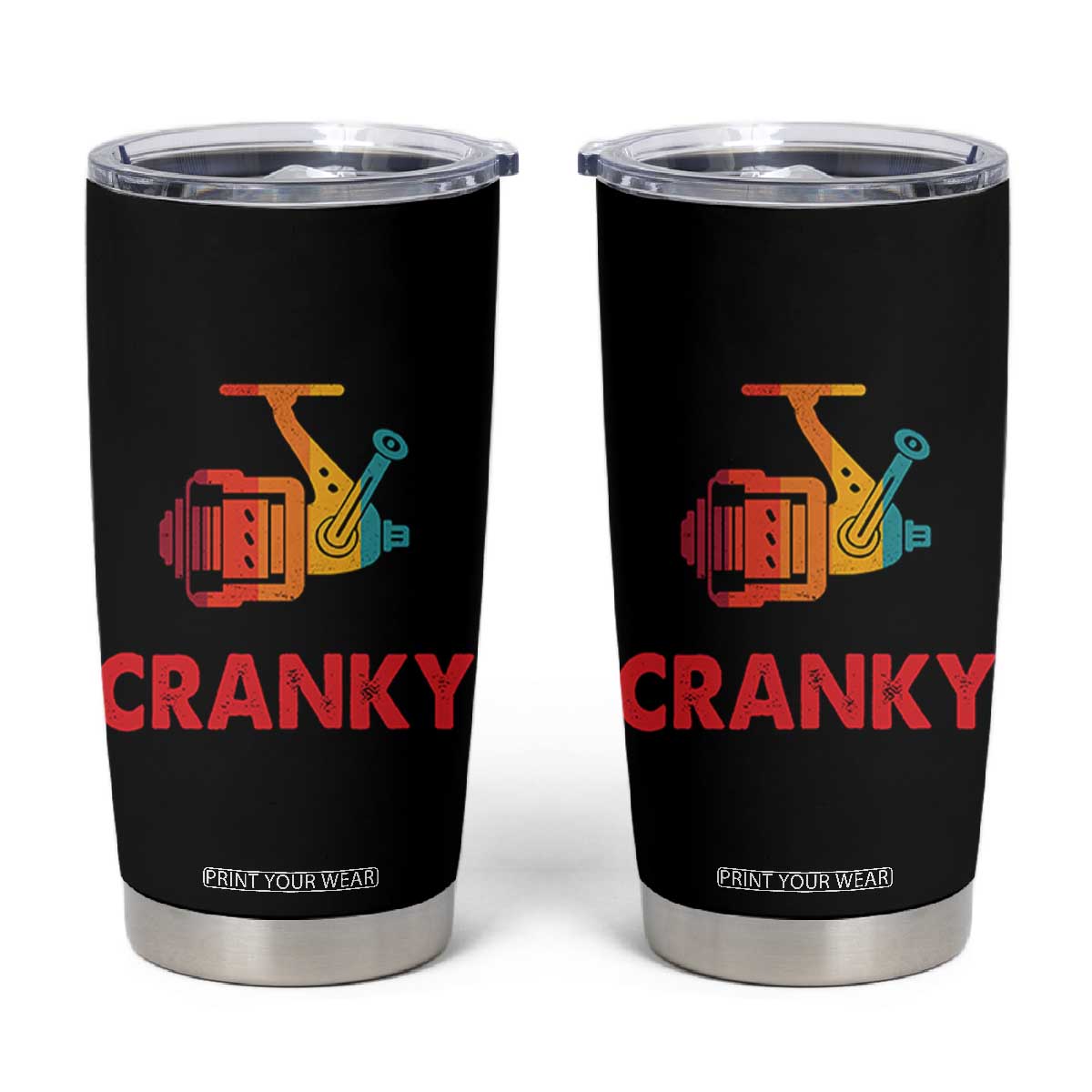 Crankbait Fishing Lure Tumbler Cup Cranky Funny Gift For Fisherman TB10 Black Print Your Wear
