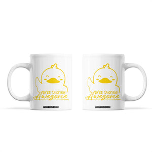 Thank You Gifts Coffee Mug Emotional Positive Support Funny Duck Positive Inspirational Gifts TB10 White Print Your Wear