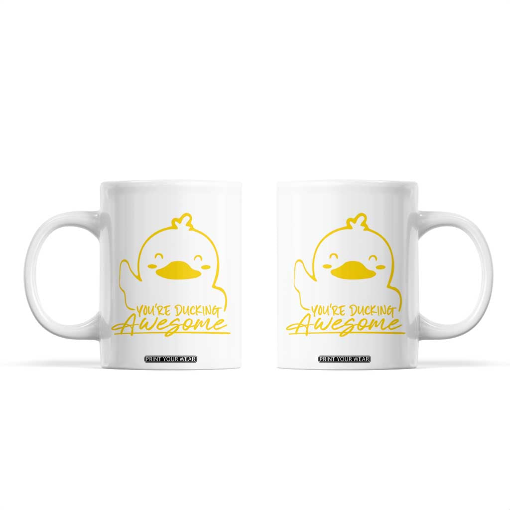 Thank You Gifts Coffee Mug Emotional Positive Support Funny Duck Positive Inspirational Gifts TB10 White Print Your Wear