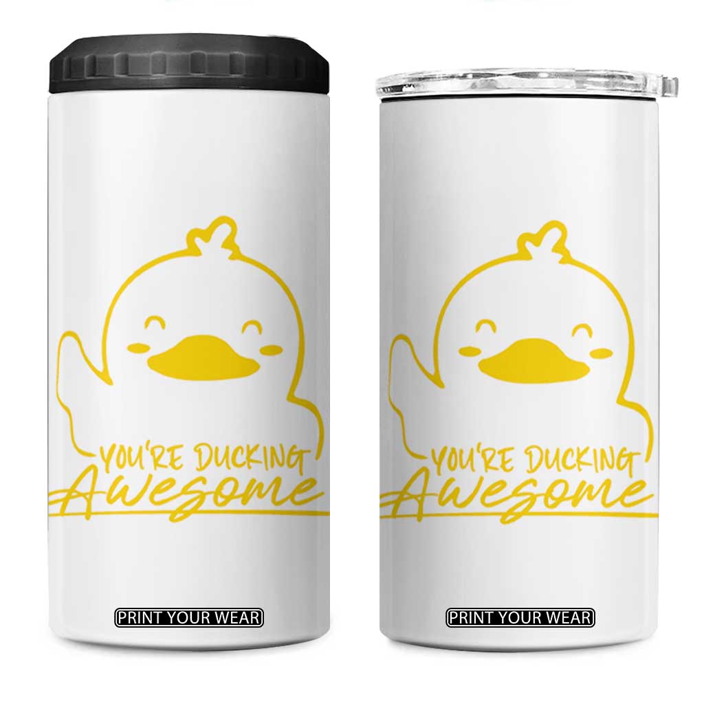 Thank You Gifts 4 in 1 Can Cooler Tumbler Emotional Positive Support Funny Duck Positive Inspirational Gifts TB10 One Size: 16 oz White Print Your Wear