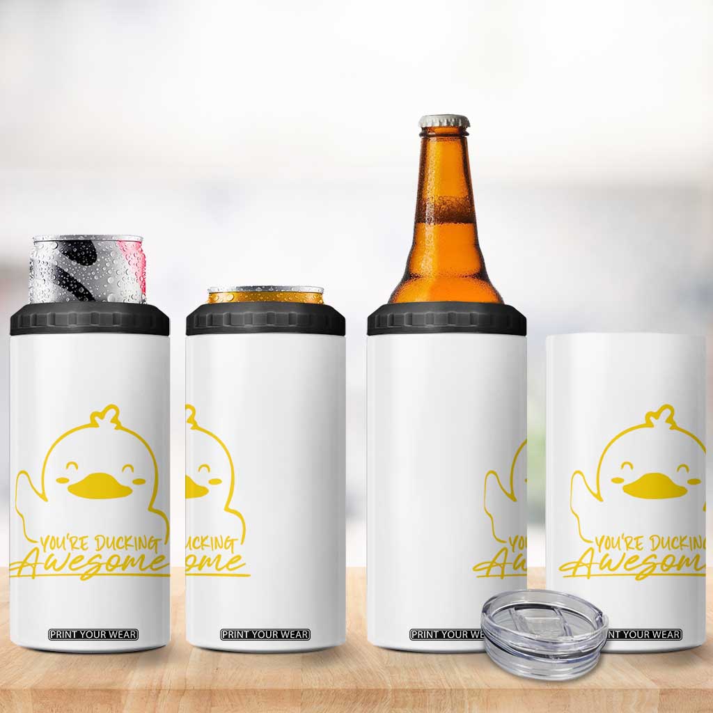 Thank You Gifts 4 in 1 Can Cooler Tumbler Emotional Positive Support Funny Duck Positive Inspirational Gifts TB10 Print Your Wear