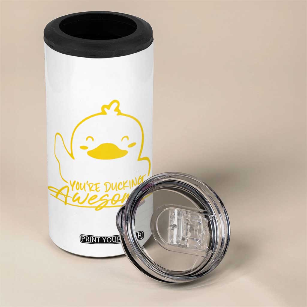 Thank You Gifts 4 in 1 Can Cooler Tumbler Emotional Positive Support Funny Duck Positive Inspirational Gifts TB10 Print Your Wear