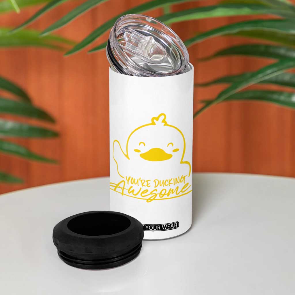 Thank You Gifts 4 in 1 Can Cooler Tumbler Emotional Positive Support Funny Duck Positive Inspirational Gifts TB10 Print Your Wear