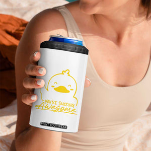 Thank You Gifts 4 in 1 Can Cooler Tumbler Emotional Positive Support Funny Duck Positive Inspirational Gifts TB10 Print Your Wear