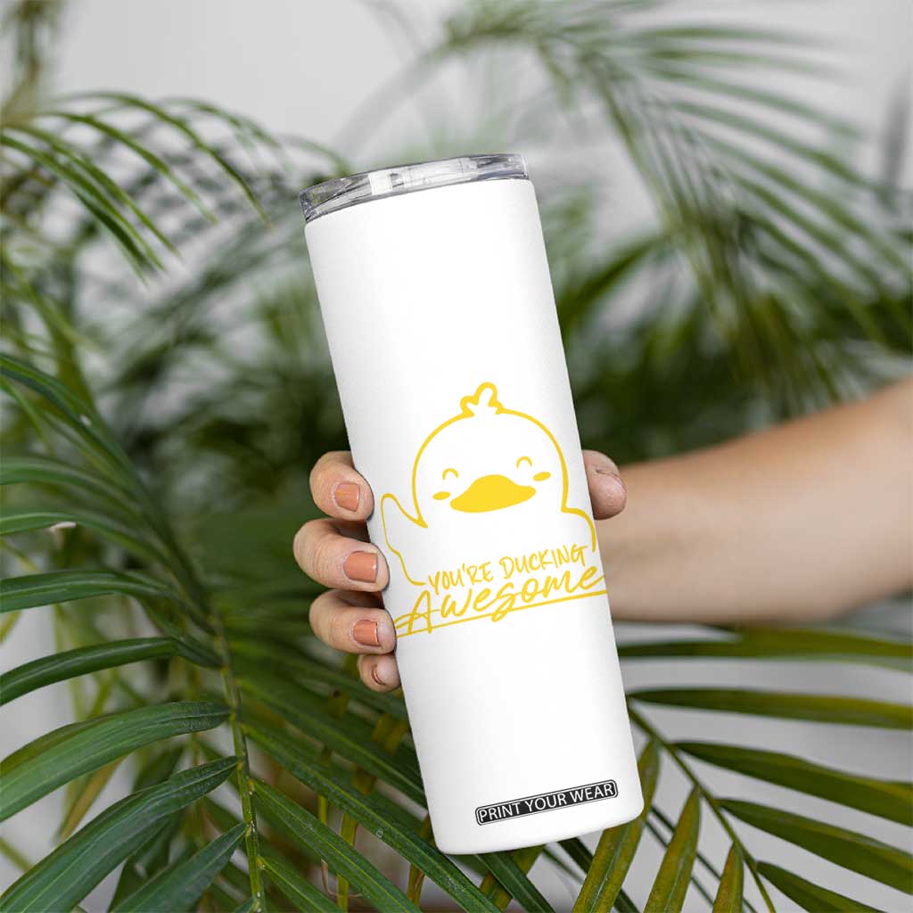Thank You Gifts Skinny Tumbler Emotional Positive Support Funny Duck Positive Inspirational Gifts TB10 Print Your Wear