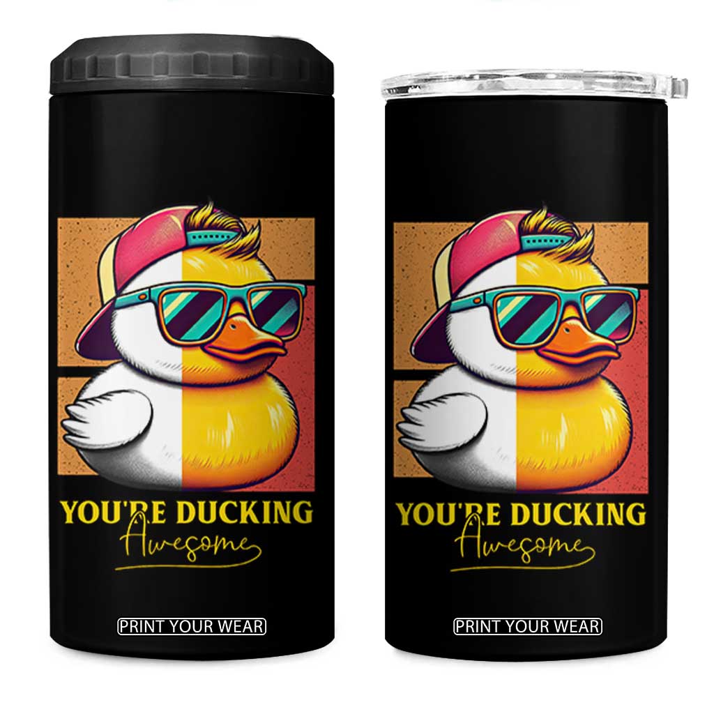 Inspirational Gifts 4 in 1 Can Cooler Tumbler Emotional Positive Support Funny Duck Positive Thank You Gifts TB10 One Size: 16 oz Black Print Your Wear