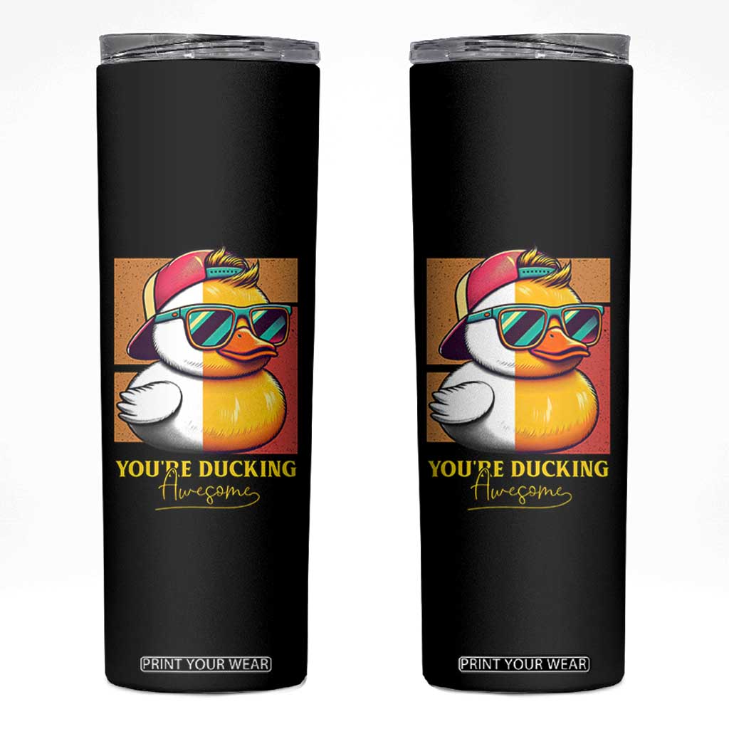 Inspirational Gifts Skinny Tumbler Emotional Positive Support Funny Duck Positive Thank You Gifts TB10 Black Print Your Wear