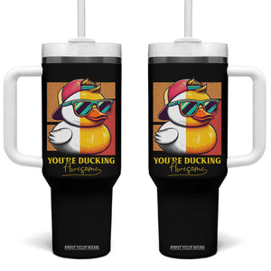 Inspirational Gifts Tumbler With Handle Emotional Positive Support Funny Duck Positive Thank You Gifts TB10 One Size: 40 oz Black Print Your Wear