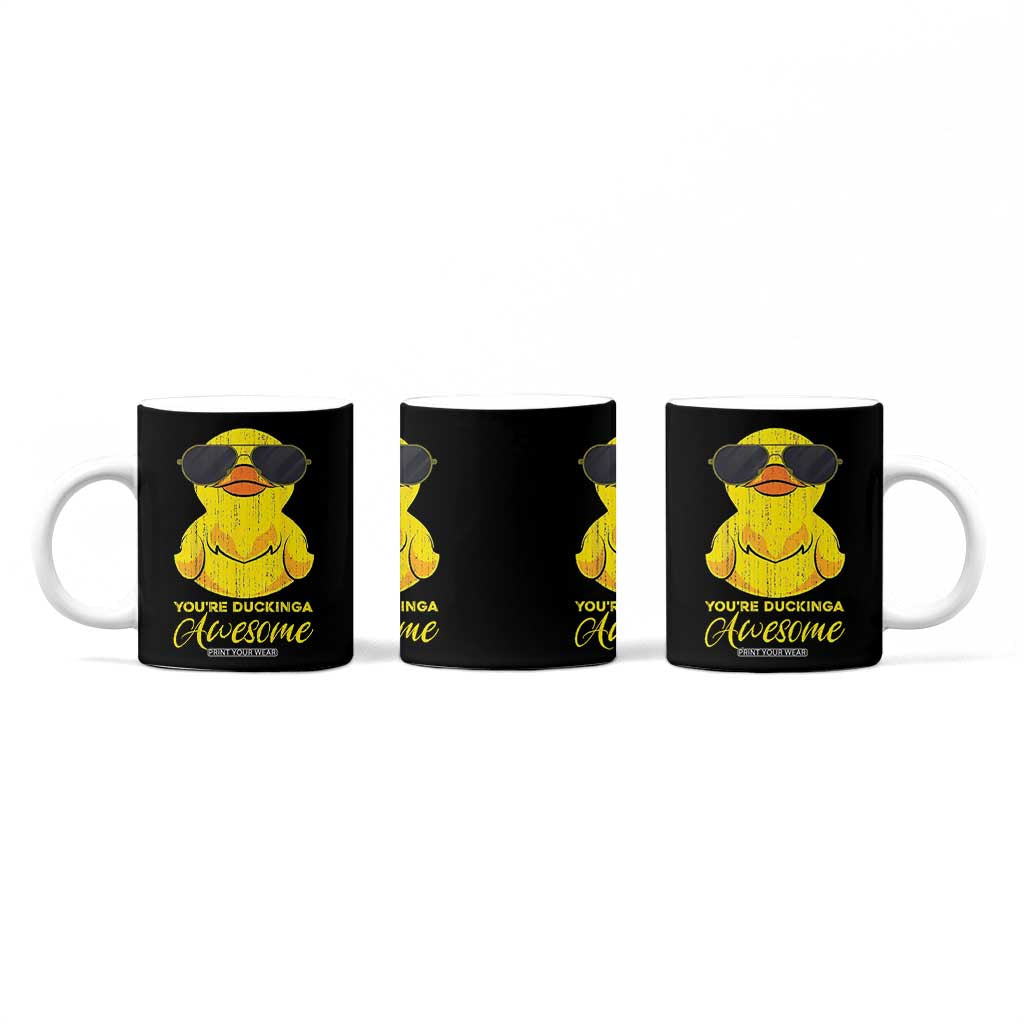 Funny Inspirational Gifts Coffee Mug Emotional Positive Support Retro Duck Positive Thank You Gifts TB10 Print Your Wear