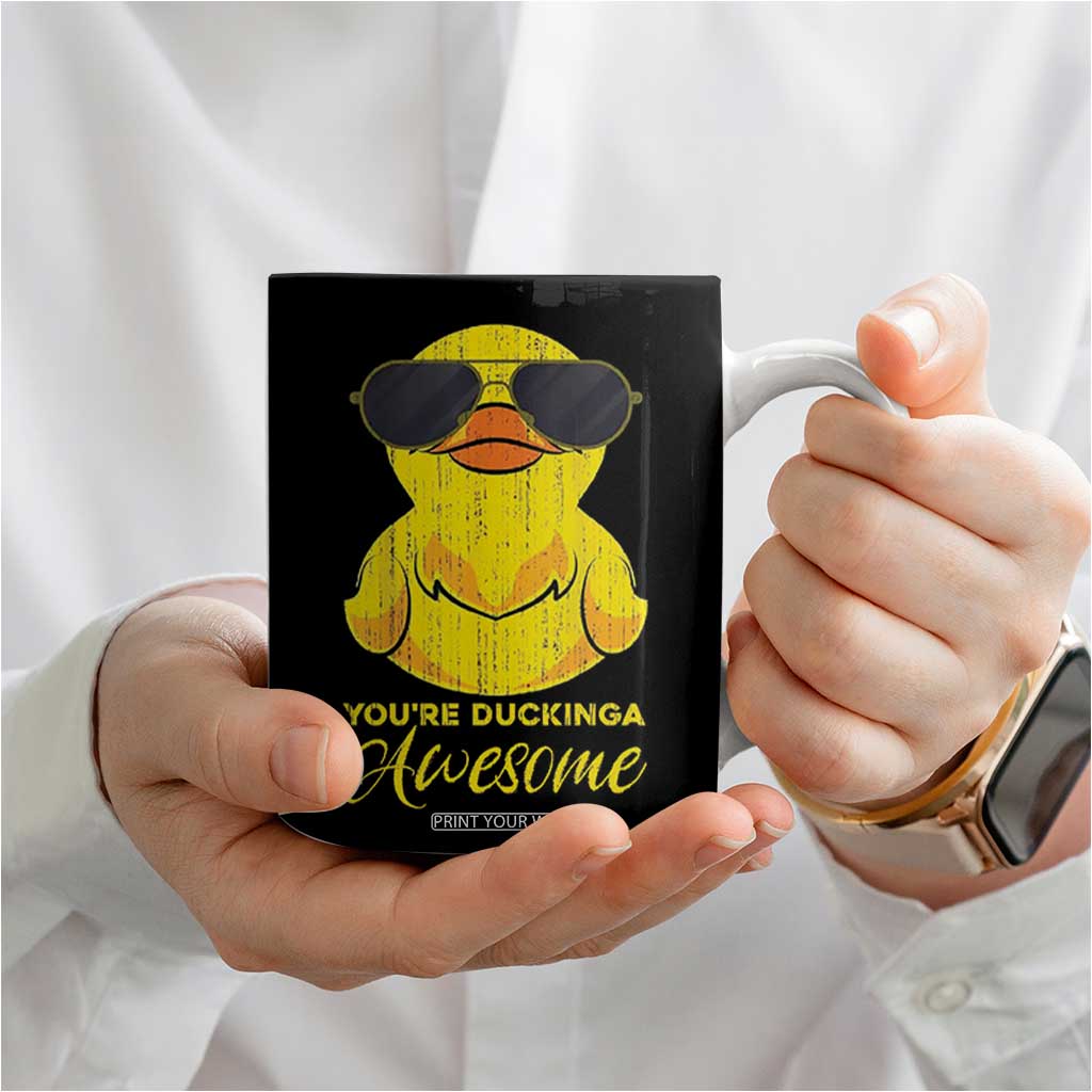 Funny Inspirational Gifts Coffee Mug Emotional Positive Support Retro Duck Positive Thank You Gifts TB10 Print Your Wear