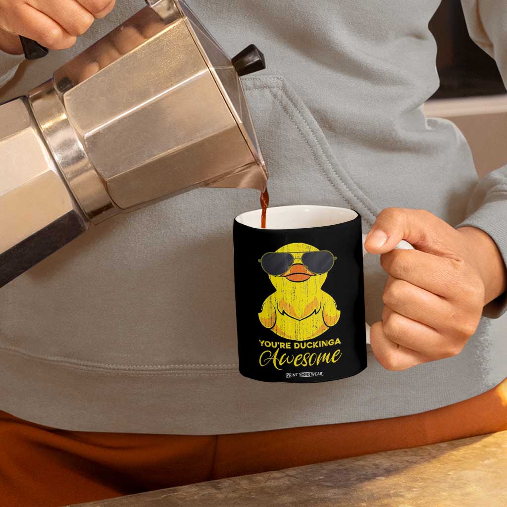 Funny Inspirational Gifts Coffee Mug Emotional Positive Support Retro Duck Positive Thank You Gifts TB10 Print Your Wear