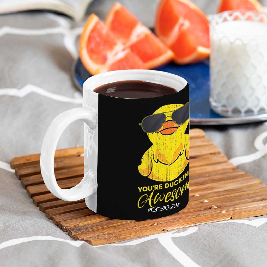 Funny Inspirational Gifts Coffee Mug Emotional Positive Support Retro Duck Positive Thank You Gifts TB10 Print Your Wear