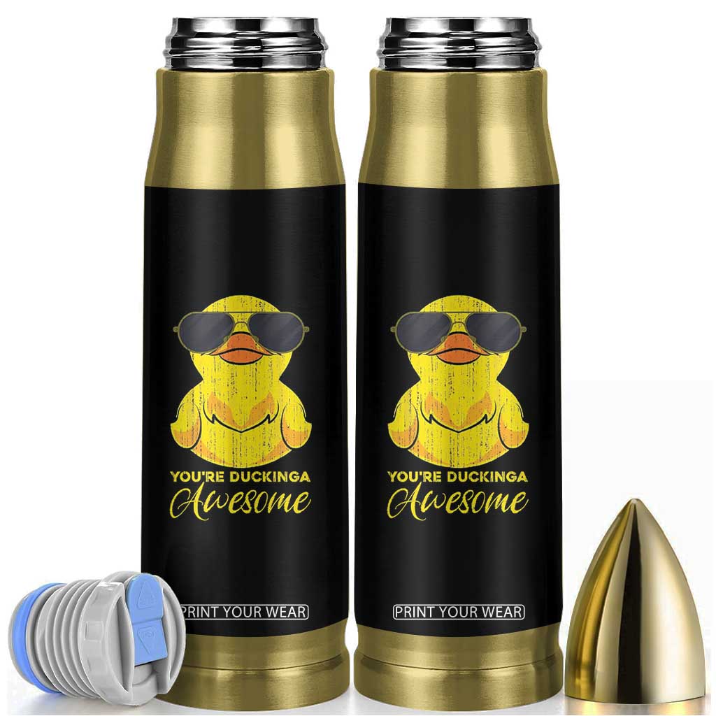 Funny Inspirational Gifts Bullet Tumbler Emotional Positive Support Retro Duck Positive Thank You Gifts TB10 Black Print Your Wear