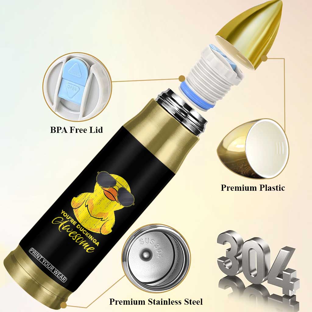 Funny Inspirational Gifts Bullet Tumbler Emotional Positive Support Retro Duck Positive Thank You Gifts TB10 Print Your Wear