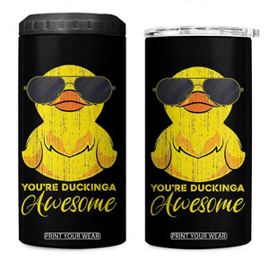 Funny Inspirational Gifts 4 in 1 Can Cooler Tumbler Emotional Positive Support Retro Duck Positive Thank You Gifts TB10 One Size: 16 oz Black Print Your Wear