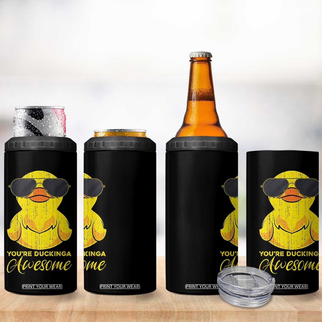 Funny Inspirational Gifts 4 in 1 Can Cooler Tumbler Emotional Positive Support Retro Duck Positive Thank You Gifts TB10 Print Your Wear