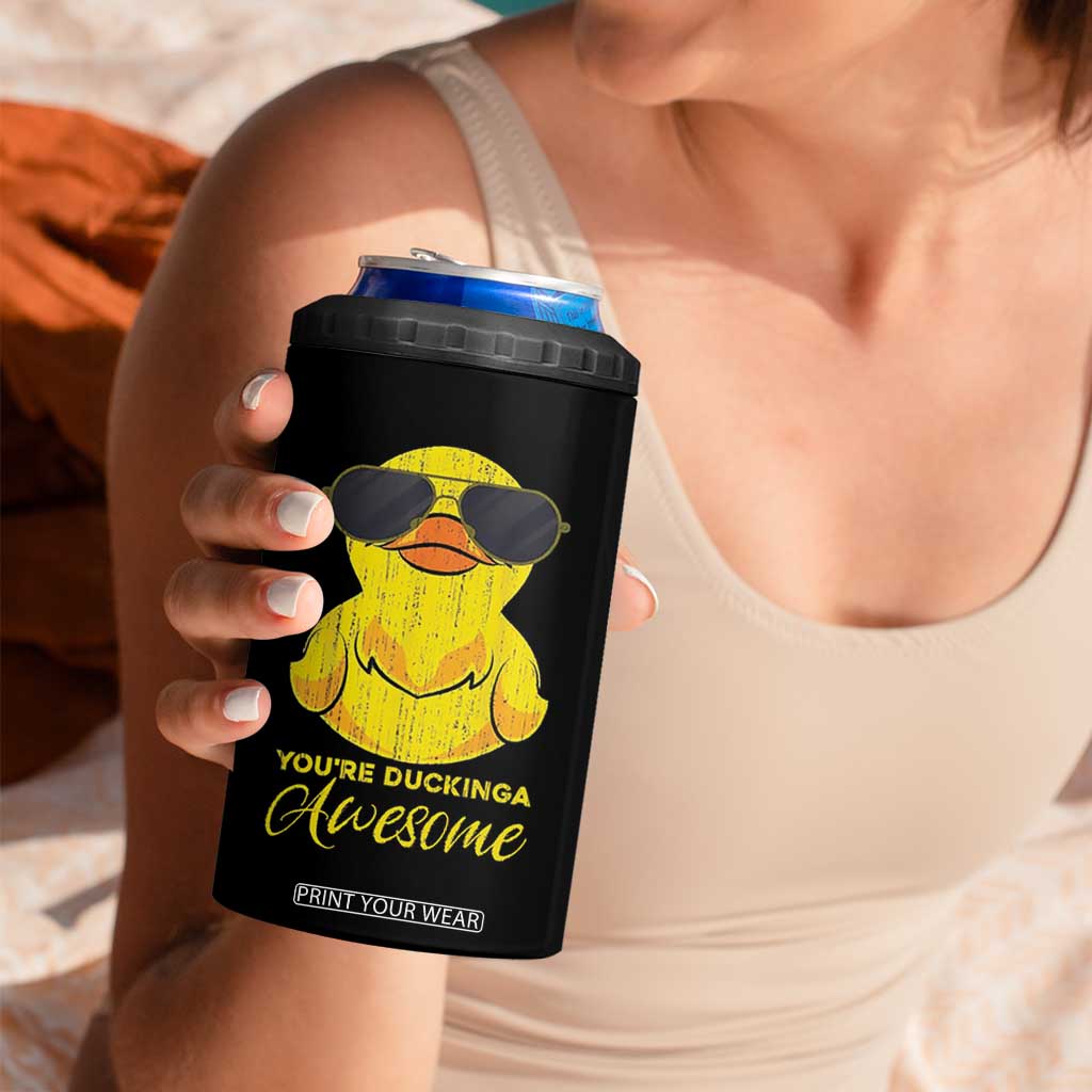 Funny Inspirational Gifts 4 in 1 Can Cooler Tumbler Emotional Positive Support Retro Duck Positive Thank You Gifts TB10 Print Your Wear