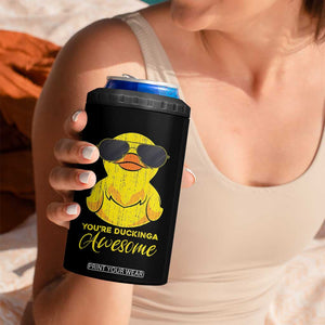 Funny Inspirational Gifts 4 in 1 Can Cooler Tumbler Emotional Positive Support Retro Duck Positive Thank You Gifts TB10 Print Your Wear