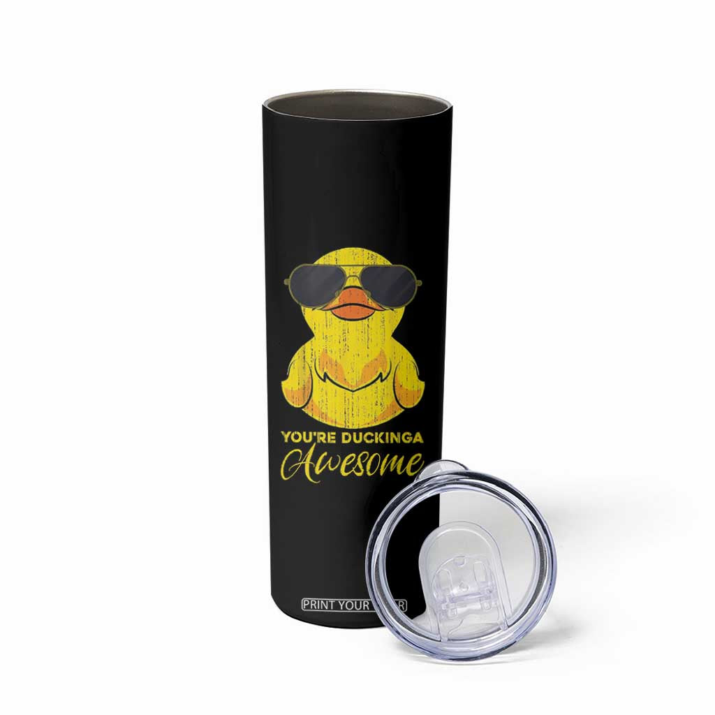 Funny Inspirational Gifts Skinny Tumbler Emotional Positive Support Retro Duck Positive Thank You Gifts TB10 Print Your Wear