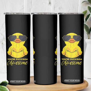 Funny Inspirational Gifts Skinny Tumbler Emotional Positive Support Retro Duck Positive Thank You Gifts TB10 Print Your Wear
