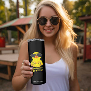 Funny Inspirational Gifts Skinny Tumbler Emotional Positive Support Retro Duck Positive Thank You Gifts TB10 Print Your Wear