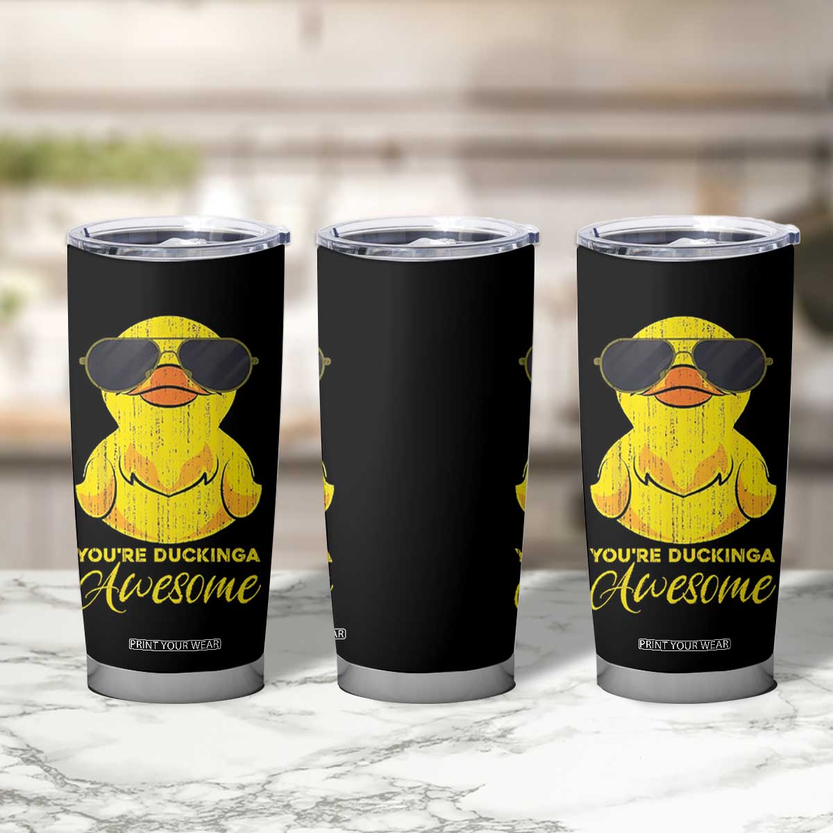 Funny Inspirational Gifts Tumbler Cup Emotional Positive Support Retro Duck Positive Thank You Gifts TB10 Print Your Wear