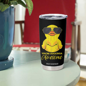 Funny Inspirational Gifts Tumbler Cup Emotional Positive Support Retro Duck Positive Thank You Gifts TB10 Print Your Wear