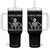 Funny Skeleton Skull Tumbler With Handle As Far As I Know I'm Delightful Halloween Party TB10 One Size: 40 oz Black Print Your Wear