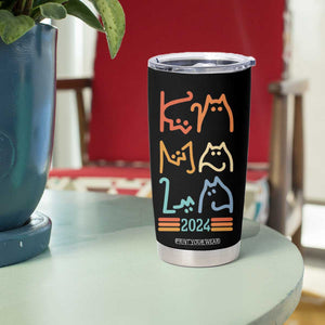 Harris 2024 Tumbler Cup Kamala Madam President Cat Lettering Positive Funny TB10 Print Your Wear