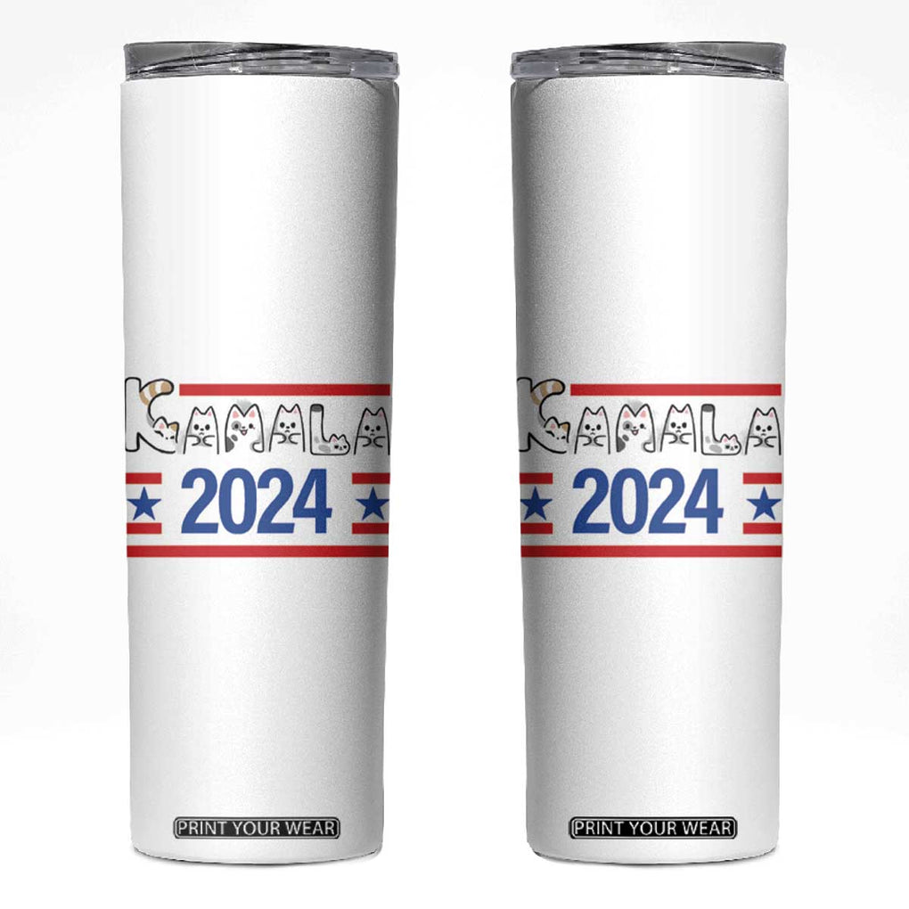 Harris 2024 Skinny Tumbler Cat Lady For Kamala '24 Presidential Election TB10 Black Print Your Wear