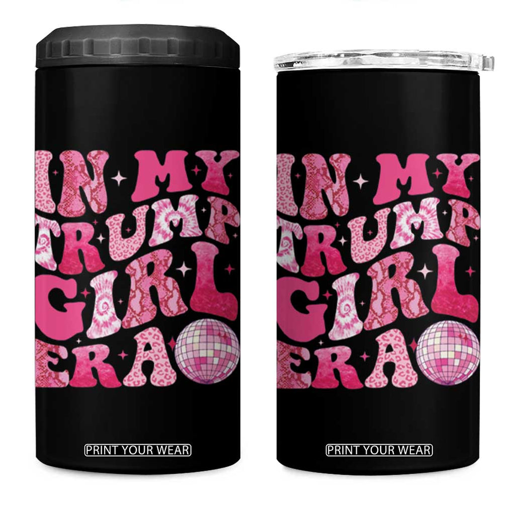 Trump 2024 Election 4 in 1 Can Cooler Tumbler In My Trump Girl Era Pink Retro Groovy TB10 One Size: 16 oz Black Print Your Wear