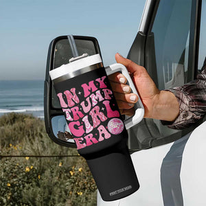 Trump 2024 Election Tumbler With Handle In My Trump Girl Era Pink Retro Groovy TB10 Print Your Wear