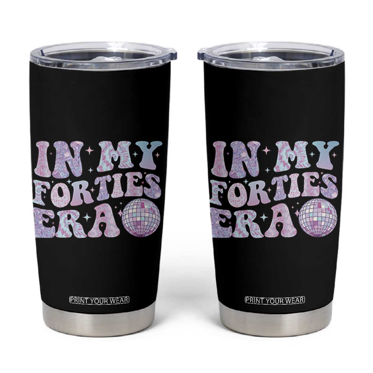 40th Birthday Gifts For Her Tumbler Cup In My 40s Era 40 Years Old TB10 Black Print Your Wear