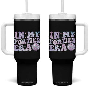 40th Birthday Gifts For Her Tumbler With Handle In My 40s Era 40 Years Old TB10 One Size: 40 oz Black Print Your Wear