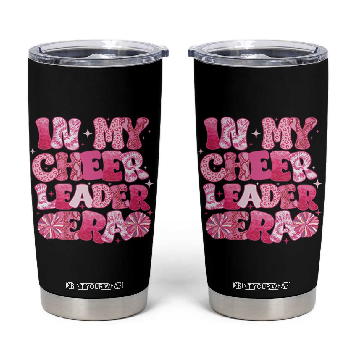 Cheerleader Tumbler Cup In My Cheerleader Era TB10 Black Print Your Wear
