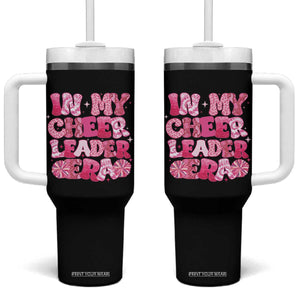 Cheerleader Tumbler With Handle In My Cheerleader Era TB10 One Size: 40 oz Black Print Your Wear