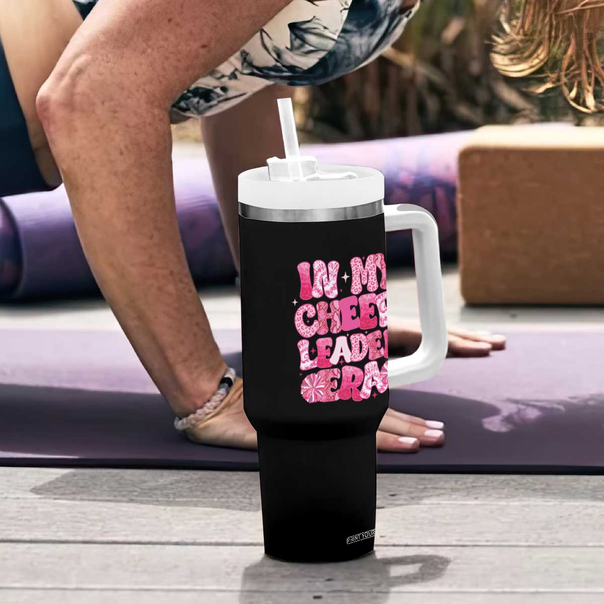 Cheerleader Tumbler With Handle In My Cheerleader Era TB10 Print Your Wear