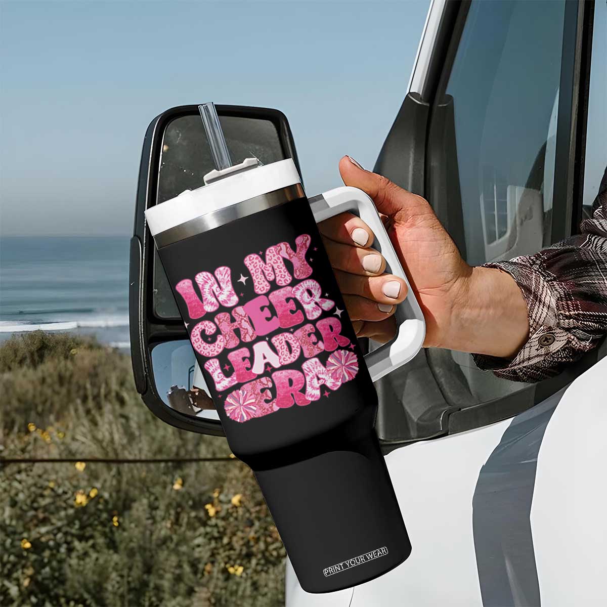 Cheerleader Tumbler With Handle In My Cheerleader Era TB10 Print Your Wear