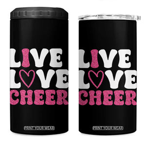 Cheerleader 4 in 1 Can Cooler Tumbler Live Love Cheer Girl Cheerleading Pink Leopard TB10 One Size: 16 oz Black Print Your Wear