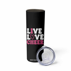 Cheerleader Skinny Tumbler Live Love Cheer Girl Cheerleading Pink Leopard TB10 Print Your Wear