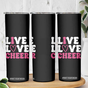 Cheerleader Skinny Tumbler Live Love Cheer Girl Cheerleading Pink Leopard TB10 Print Your Wear